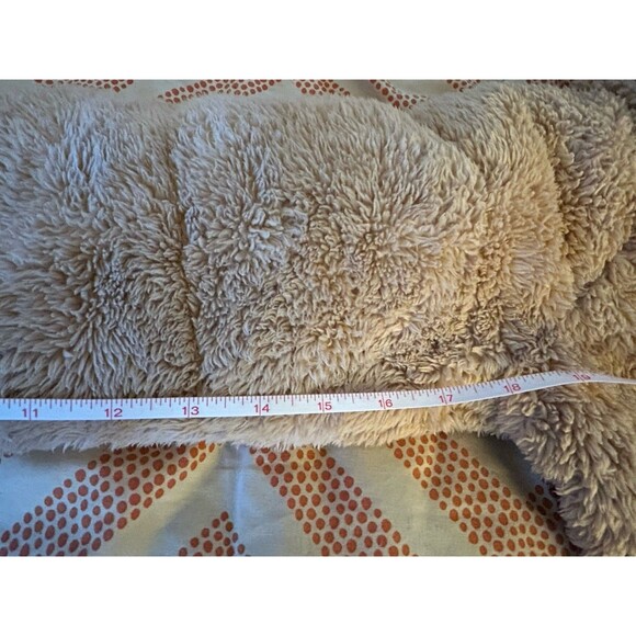 Hollister Mockneck Puffer Sherpa Cream Tan Beige Teddy Jacket Coat Sz Large - Picture 8 of 8